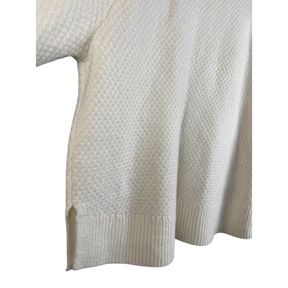Ann Taylor Luxe Cream Wool-Blend Textured Oversized Mock Neck Sweater Size Large - Picture 11 of 11